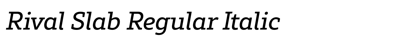 Rival Slab Regular Italic